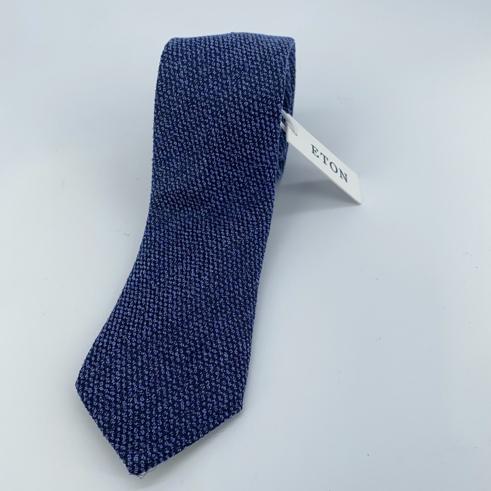 Eton Tie Mens One Size Navy Blue Luxury Classic‎ Fit Professional Necktie NWT